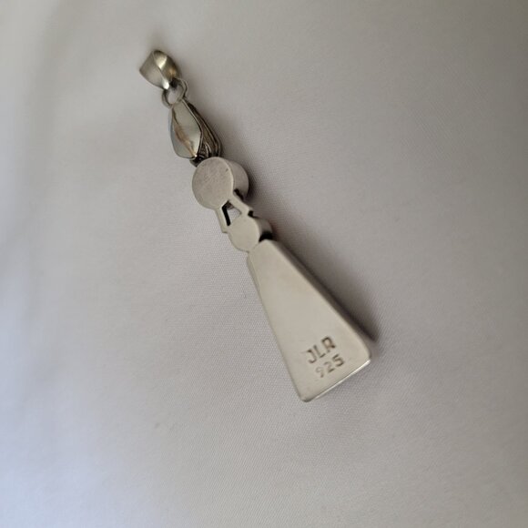 Sterling Silver Pendant 3-Gem Stones JLR Design Vintage 925 Sterling - Picture 10 of 10